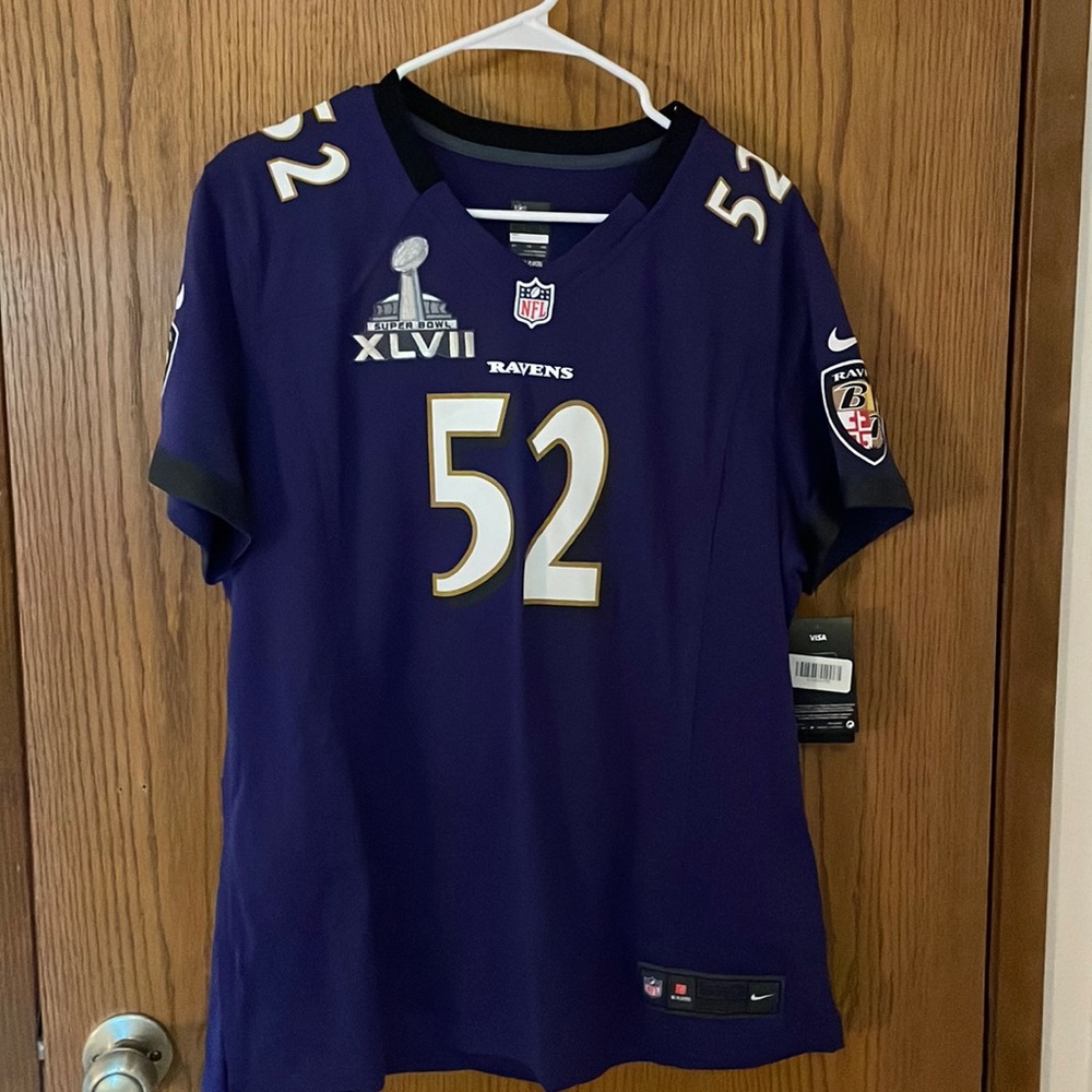 Ray Lewis Baltimore Ravens Women's 2XL Purple Super Bowl XLVII Nike Game Jersey